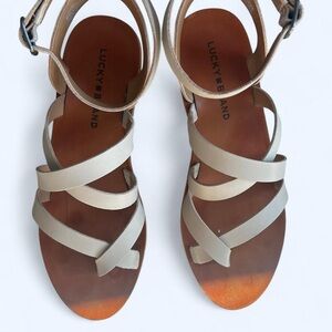 Lucky Brand Women's Beige Strappy Sandals